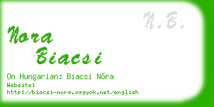 nora biacsi business card